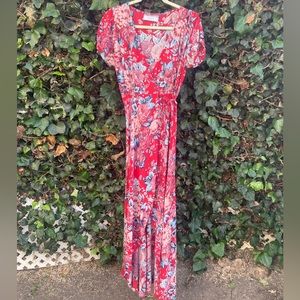 Gorgeous red floral maxi dress